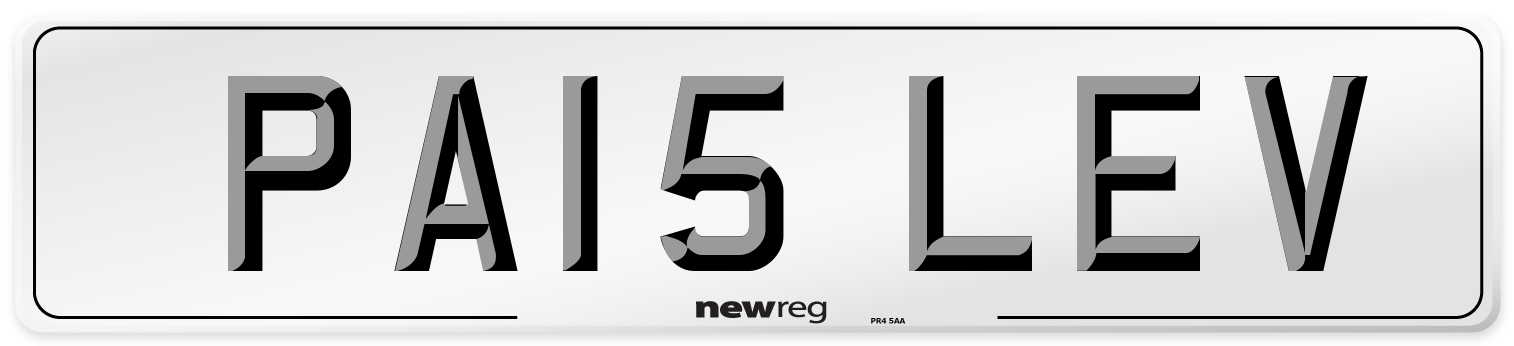 PA15 LEV Number Plate from New Reg
